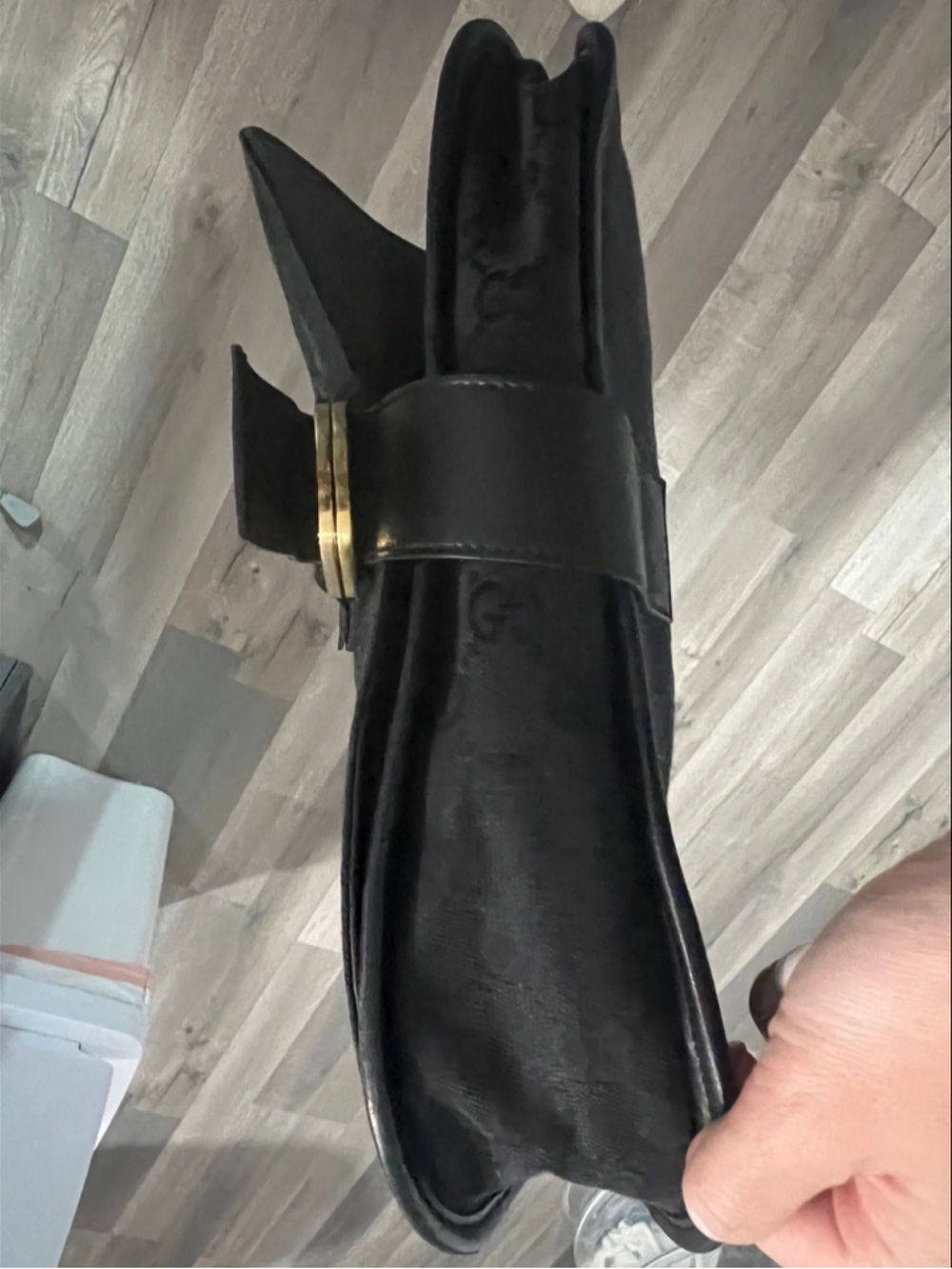 Gucci Black GG Monogram Shoulder Bag with Gold Hardware - Picture 6 of 11